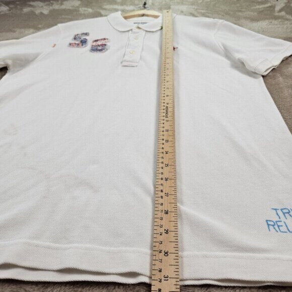 True Religion Polo Shirt Double Sided White Short Sleeve Buddha Men's Sz XXL 2XL - Picture 5 of 10